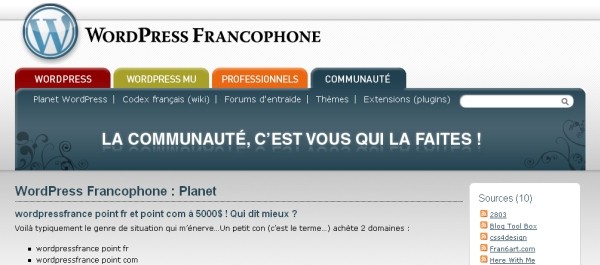 Planet WordPress Francophone